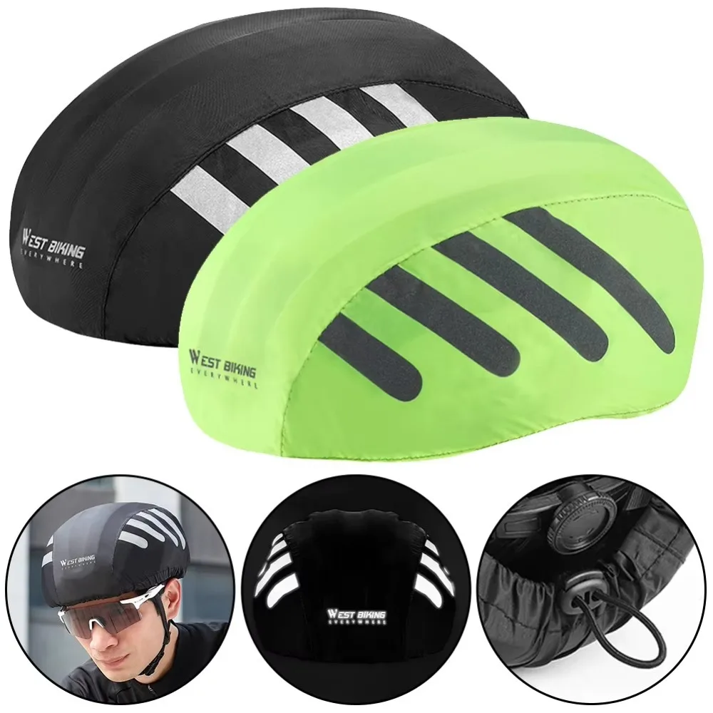 

WEST BIKING Велосипедный шлем Дождевик со светоотражающей полосой Высокая видимость Велосипедная защитная кепка Водонепроницаемая