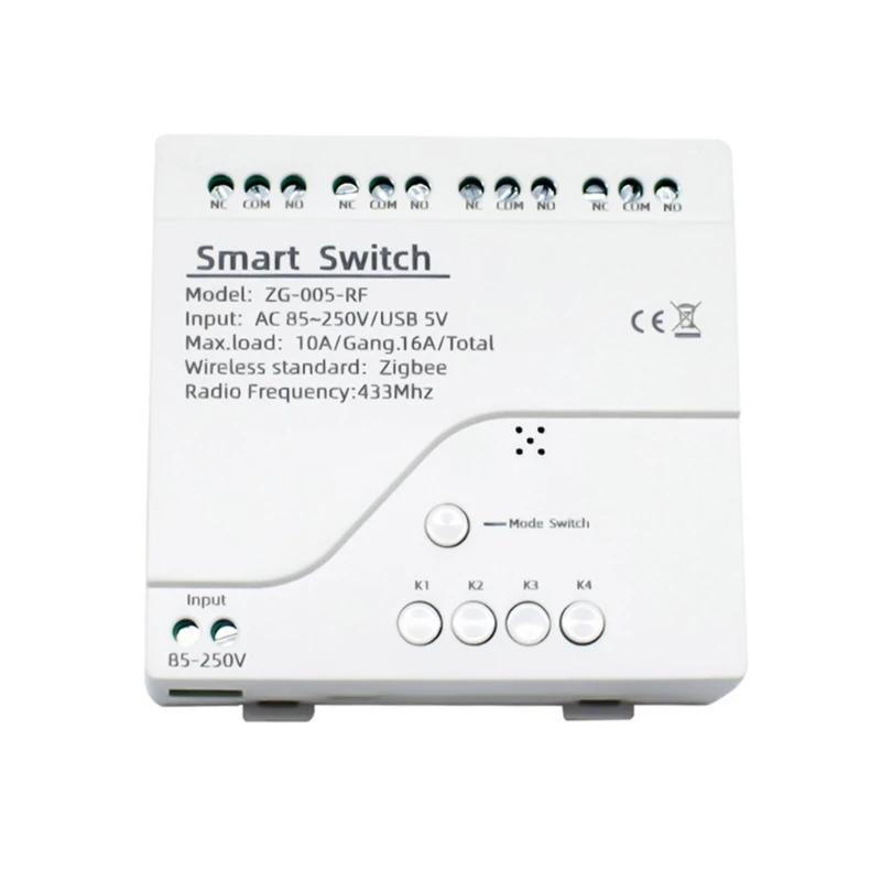 Wifi Smart Switches Faceplate Tuya Smart Zigbee3.0 Protocol Relay-Module 433 mhz 4-channel AC85-250V/USB 5V Timer Switch