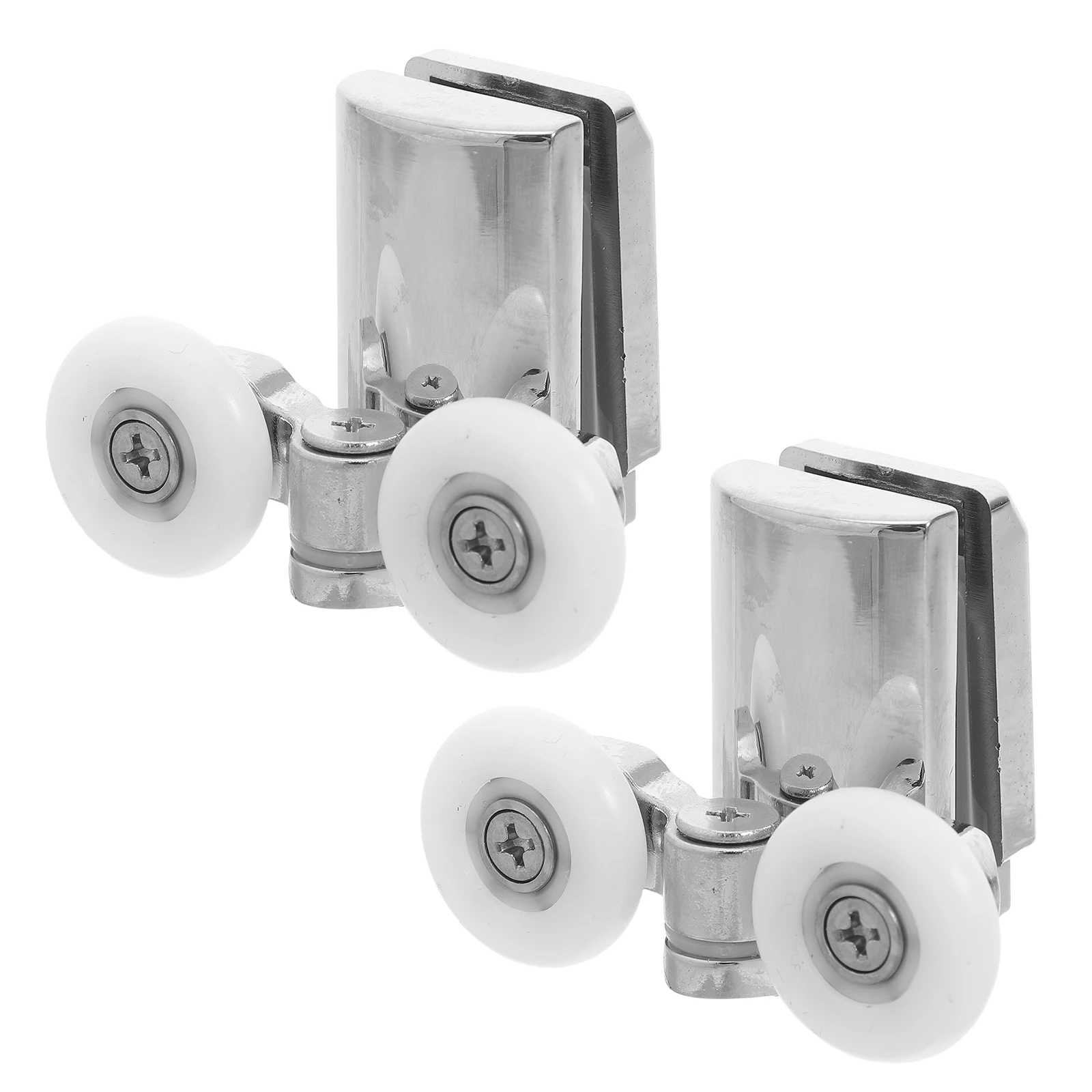 

2 Sets Glass Sliding Rollers Bathroom Door Hardware Replacement Parts High Load Capacity Smooth Operation Durable Metal Sliding
