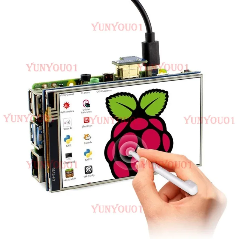 Newest Version 4 Inch IPS LCD Display Resistive Touch Screen 800 X 480 HD Touchscreen Displays for Raspberry Pi 4B 3B + 3B