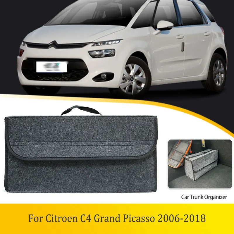 

Для Citroen C4 Grand Picasso 2006-2018 многофункциональная сумка для хранения багажника автомобиля с нескользящим дном, легко чистящийся складной органайзер