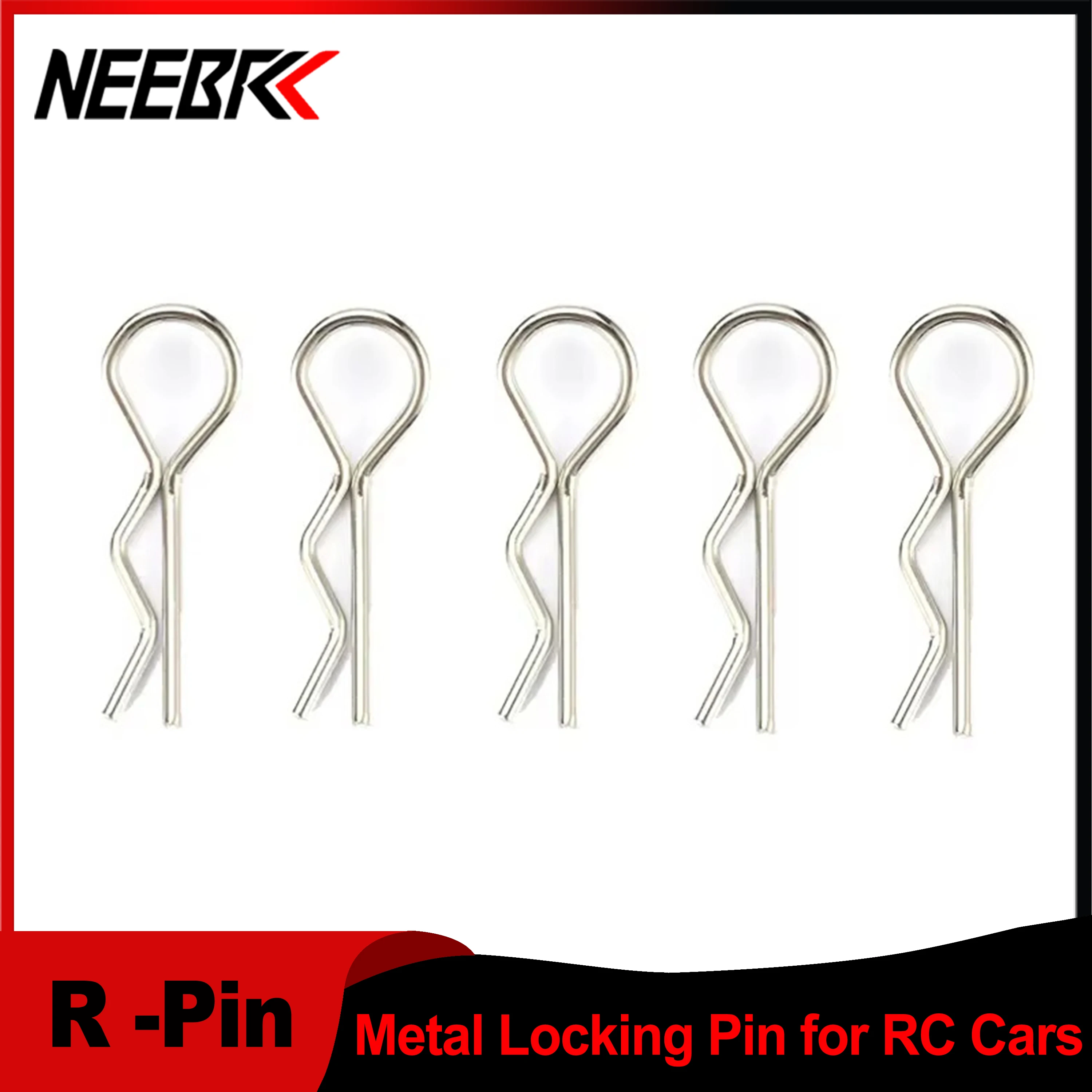 

NEEBRC Metal R Pins Cotter Carbon Steel Wave Latch Bolt Locking Pin Split Pin Tractor Clip Mechanical Hitch Pin for RC Cars