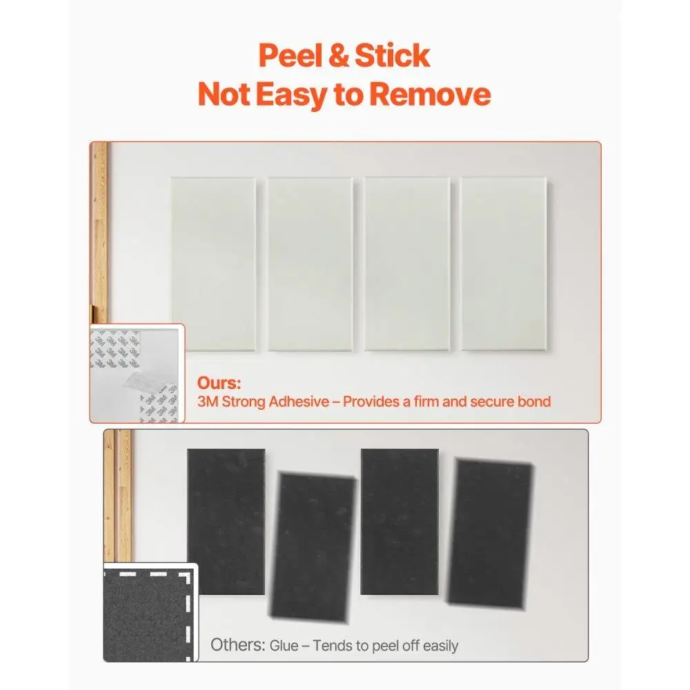 Beige Self-Adhesive Acoustic Wall แผง 4 แพ็ค 23.6x11.8 นิ้วเก็บเสียงแผงโฟมหนา 2 นิ้วสําหรับ Home Office