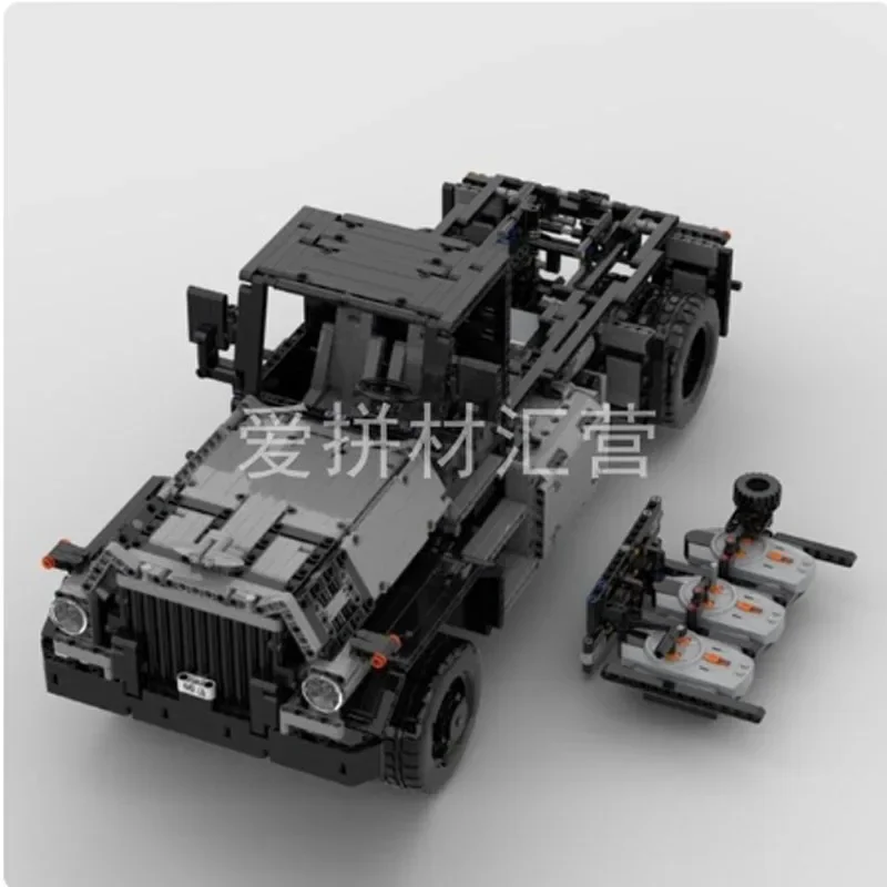 MOC-31430 Technology Mechanical Gear RemoteElectric Assembly Truck Gearbox Start BuildingBlock ModelMachineBoyBirthdayToyPresent