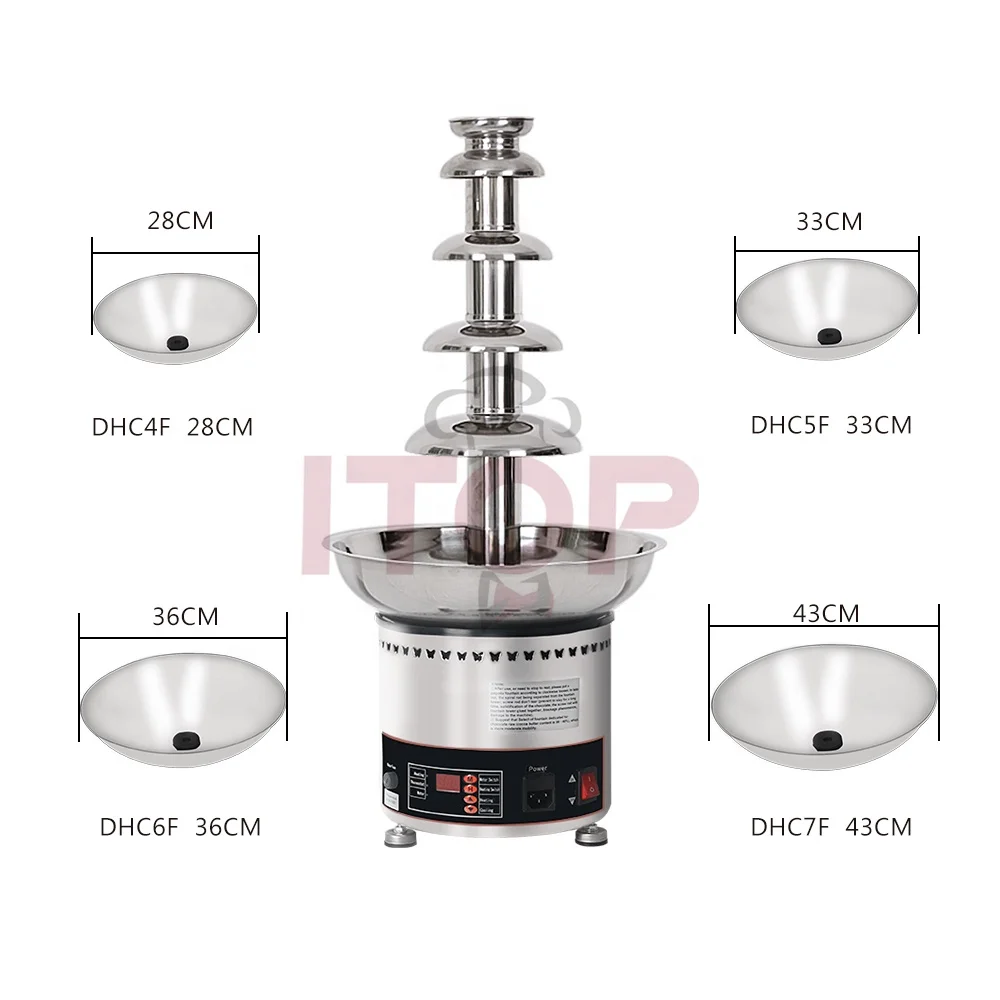 Коммерческий большой шоколадный фонтан нового стиля, 4-7 ярусов, шоколадный водопадный фонтан из нержавеющей стали с цифровой панелью дисплея