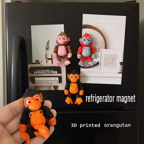 Creative and Funny Lifelike 3D Print Orangutan Refrigerator Magnets Whiteboard Fridge Photo Message Magnet