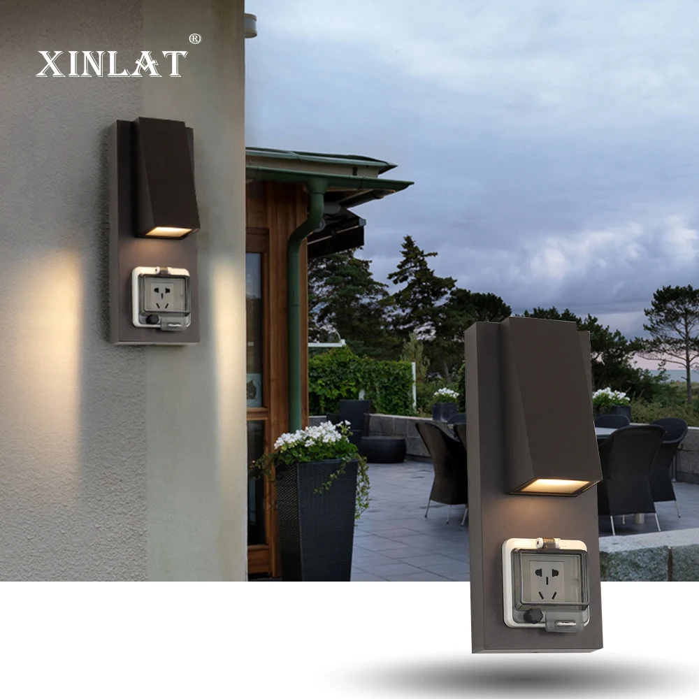 Outdoor Waterproof Wall Socket Outdoor Patio Villa Balcony Aisle Staircase Garden All Aluminium Led Exterior Wall Lights