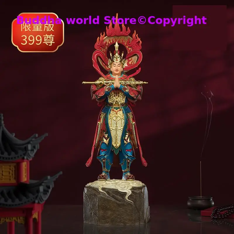 Global Limited TOP Painted Buddha figure Skanda God Family Protection God copper carving 100% Handmade Boss luxury decoration