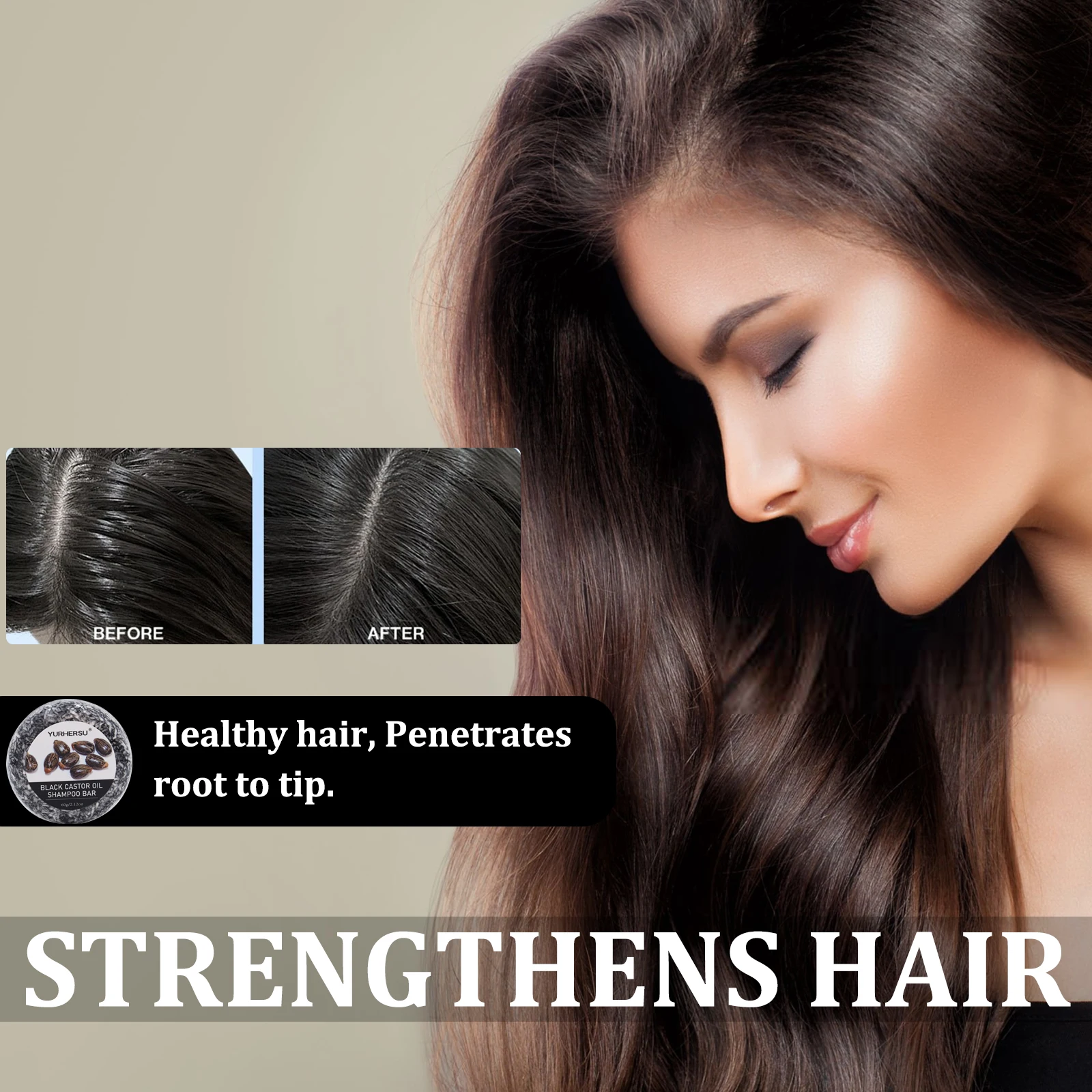 صابون شامبو بزيت الخروع الأسود، يستخدم لزيادة سمك الشعر وقوة الشعر - يساعد على جفاف الشعر المجعد وترطيب نسيج الشعر #6
