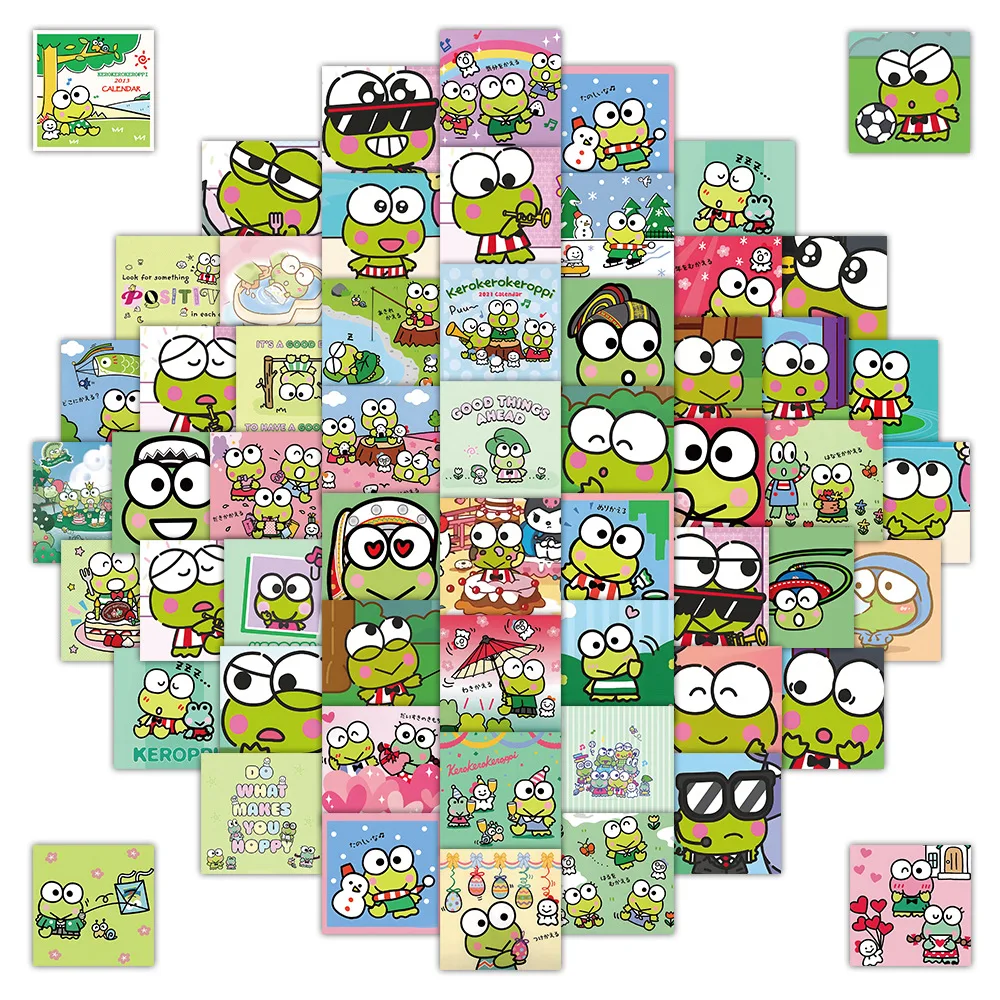 

59pcs Kerokero Keroppi Cartoon Cute Graffiti Stickers Waterproof Decals Stickers For Laptop Phone Thermos Ipad Diy Stickers