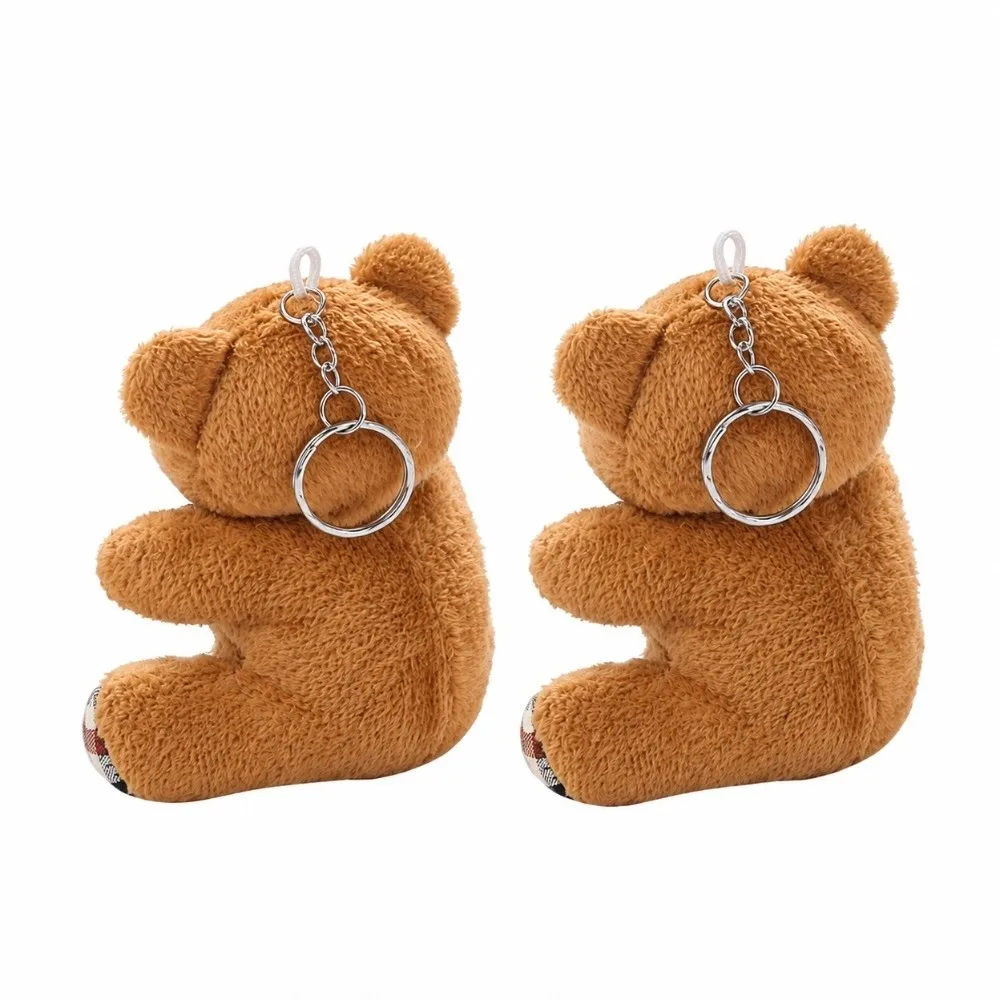 Fashion 9cm Teddy Bear Keychain Bow Tie Soft Stuffed Bear Bag Pendant Bowknot Doll Key Chain Wedding Party
