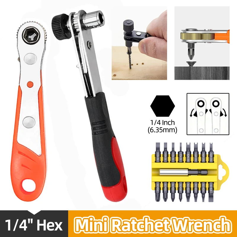 Hand Ratchet Screwdriver Easy Mini Ratchet Wrench Rods Hand Tools Slotted Phillips Torx Hex Magnetic Driver Repair Tools