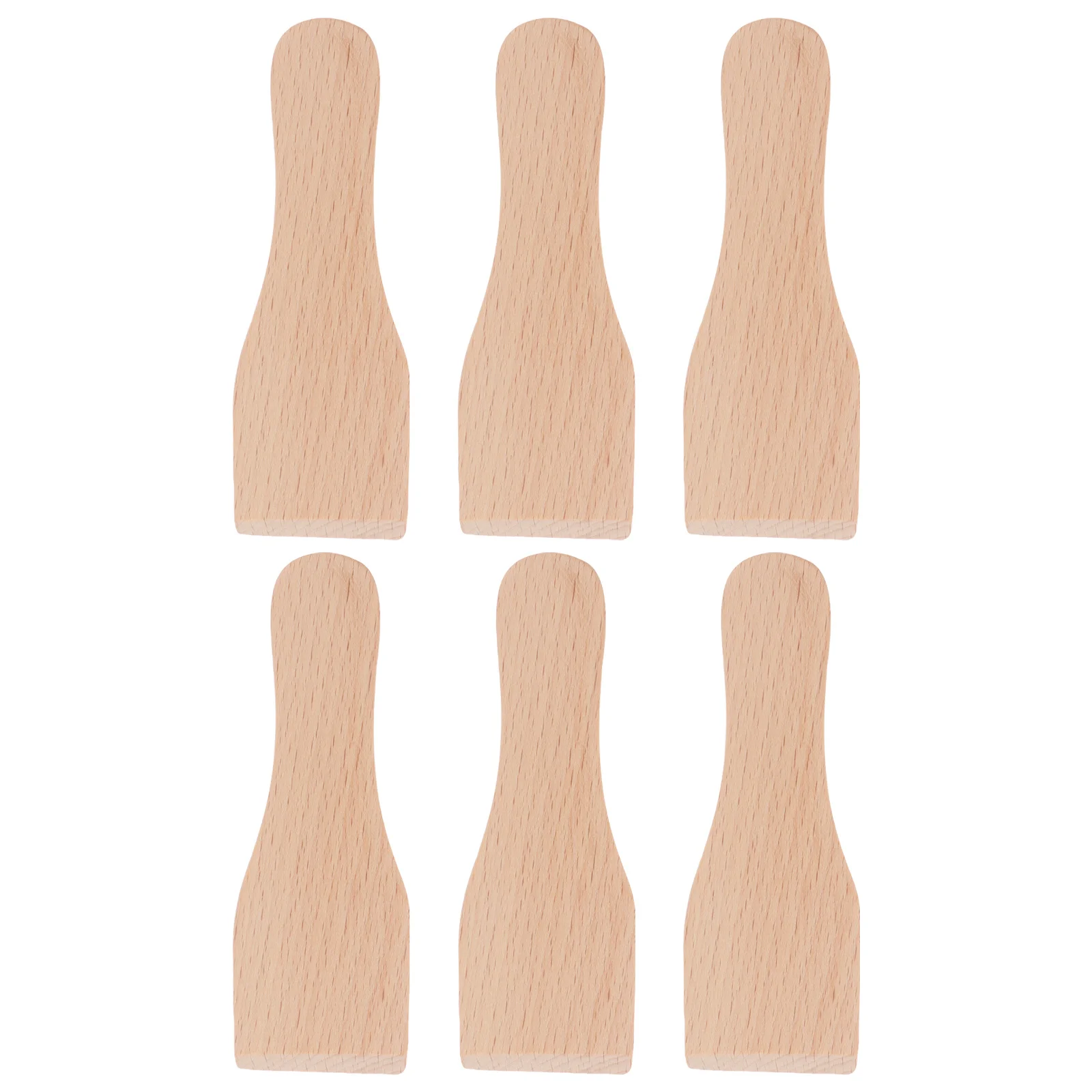 6 Pcs Small Wooden Cheese Scraper Kitchen Utensil Baking Tool Cooking Spatula Portable Pastry Safe