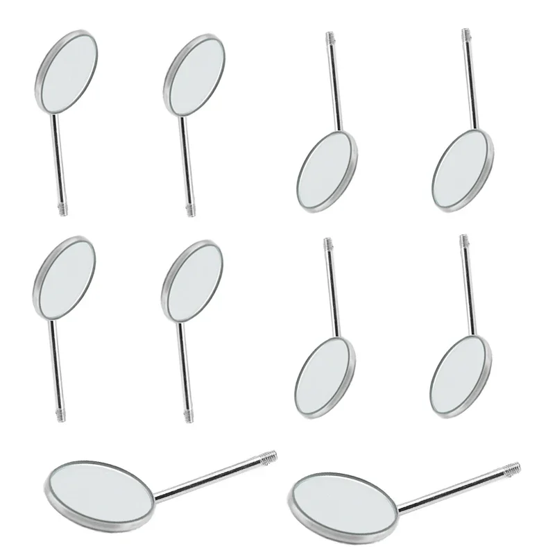 10pcs Dental Material Inspection Mouth Mirror Dental Mouth Mirror Reflector Set Dentist Equipment Oral Care Tool Stainless Steel