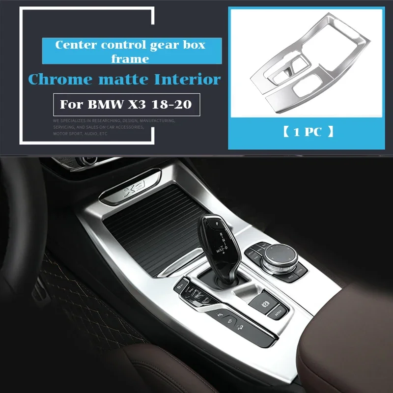 

For BMW X3 G01 2019 2020 2021 Interior Center Console Water Cup Panel Gear Frame Trim Cover Car Decoration Chrome Styling