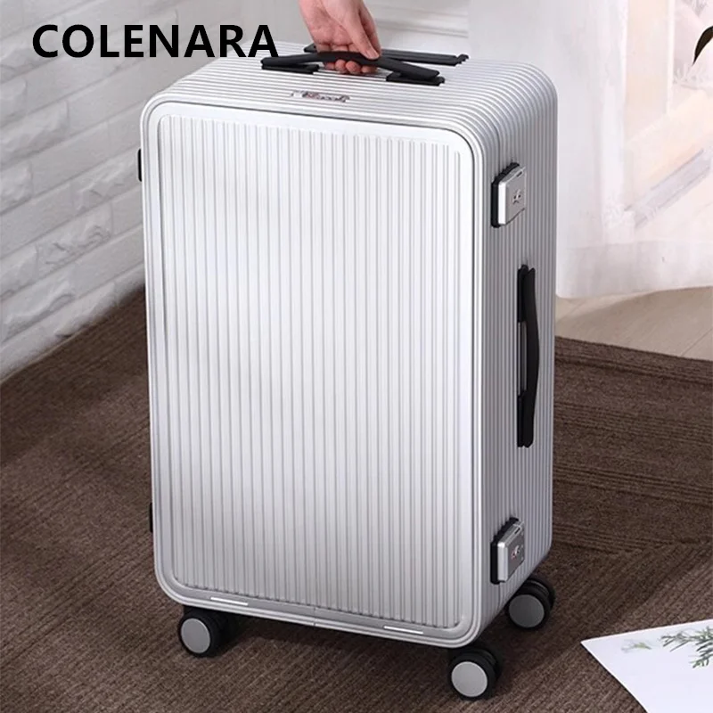 COLENARA Luggage Business Boarding Box Full Aluminum Magnesium Alloy Trolley Case 20
