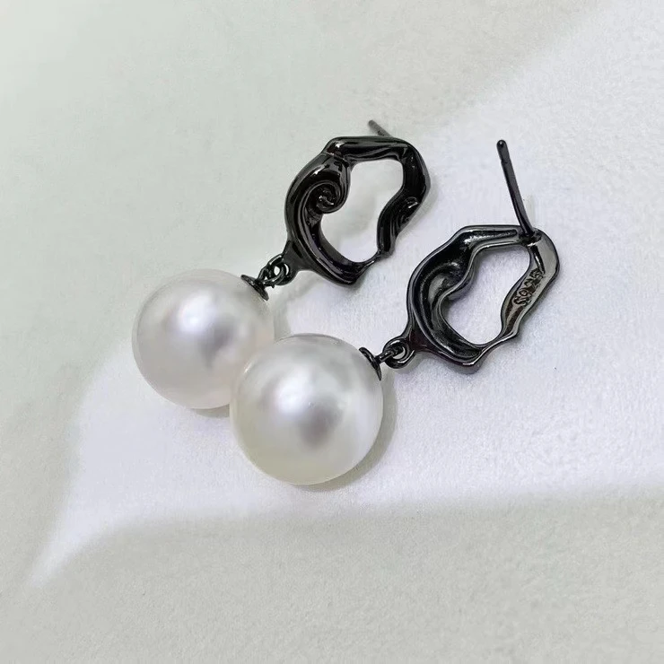 

Wholesale 925 Sterling Silver Earrings Mount Findings Settings Base Mounting Parts Accessory for 11-12mm Pearls