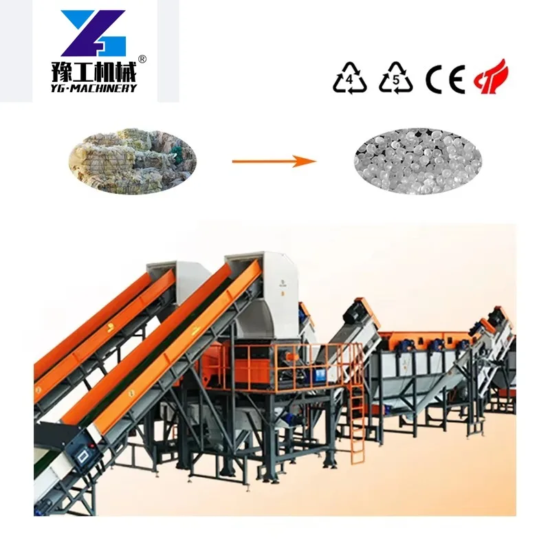 Customized Large Capacity Plastic Recycle Machine For Waste PP PE Plastic Film Woven-bags Washing Recycling Line