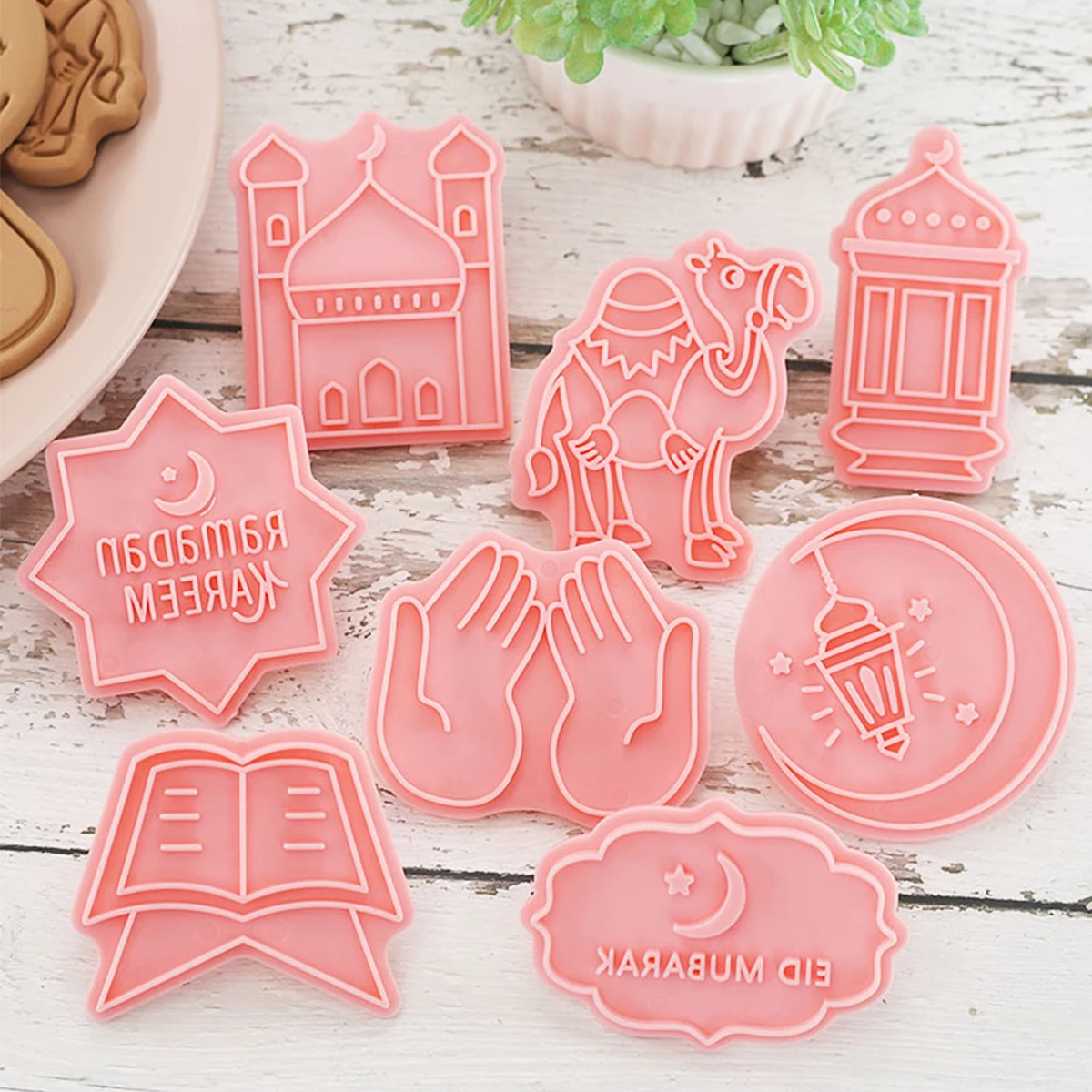 Eid Mubarak Biscuit Mold Cookie Cutters DIY Baking Tools Ramadan Decoration for Home Al Adha 2024 Islamic Muslim Party Decor