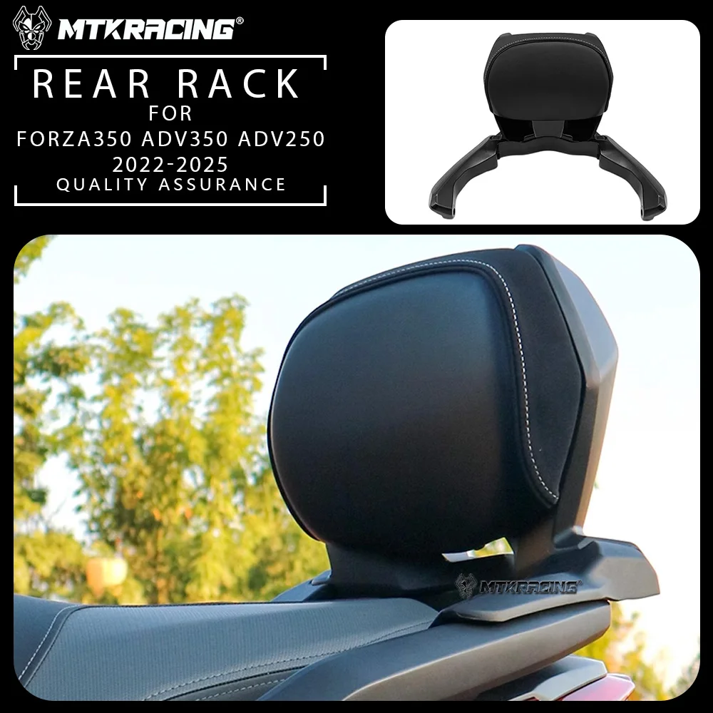 

FOR HONDA FORZA 350 ADV 350 ADV250 2022-2025 Motorcycle Black Rear Passenger Seat Tailstock Backrest Back Rest Cushion Pad