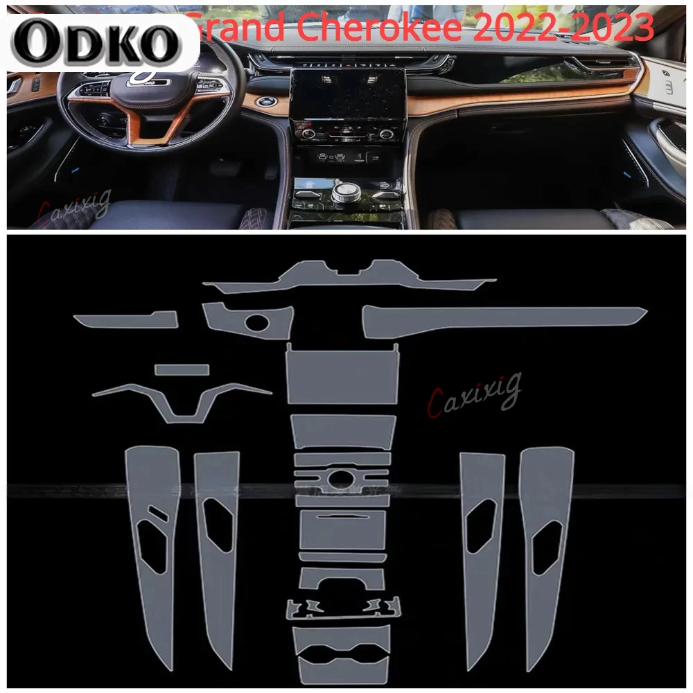 For Jeep Grand Cherokee 22-2023 Car interior Accessories film transparent TPU Gear Panel Center Console Anti-scratch resist film