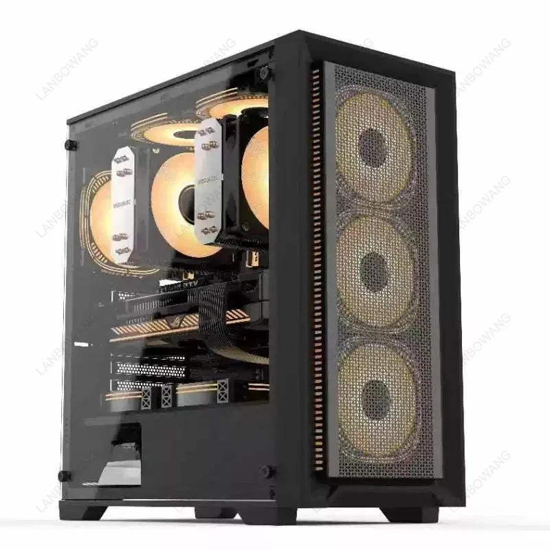 For X79/X58/X99 Dual Server E-ATX PC Case, Desktop Computer Chassis with RGB Back Cable Management