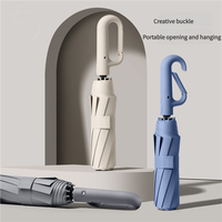 Unisex Large Automatic Umbrella Portable Windproof UV Protection Thick Durable with Ring Buckle Rain And Sunshade