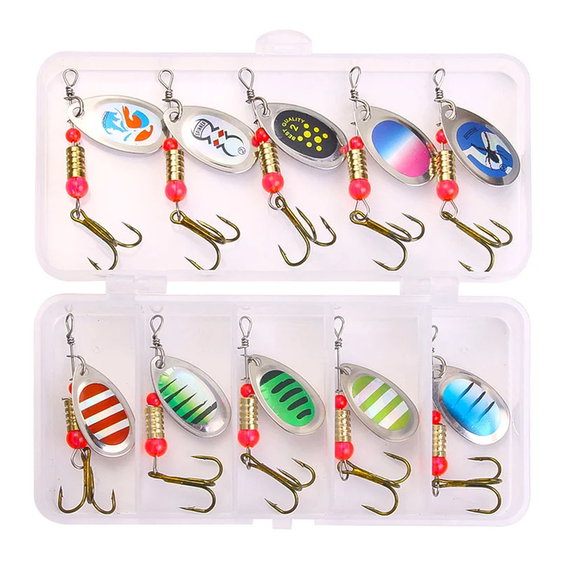 

Fishing Lure Spinner Bait 6cm 2.5g Spoon Lures Metal Fishing Lure Hard Bait With Feather Treble Hooks Spinnerbait Tackle