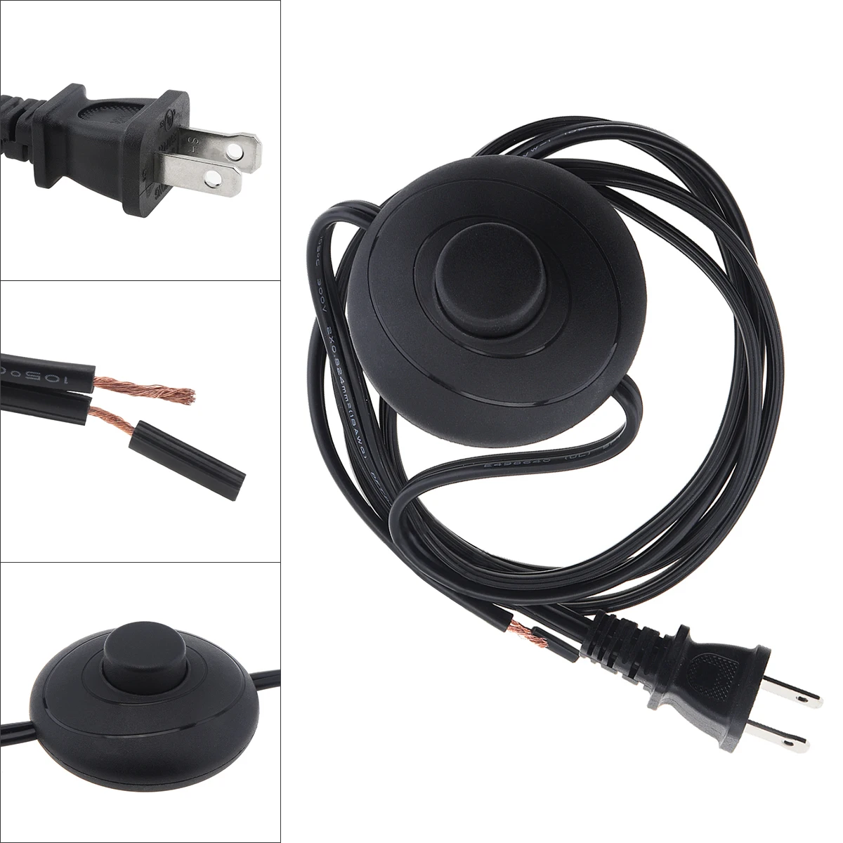 1.8M Foot Switch Plug Wire Floor Foot Inline Pedal Push Switches Foot Switch With Wire Plug for Lamp Lighting Accessories