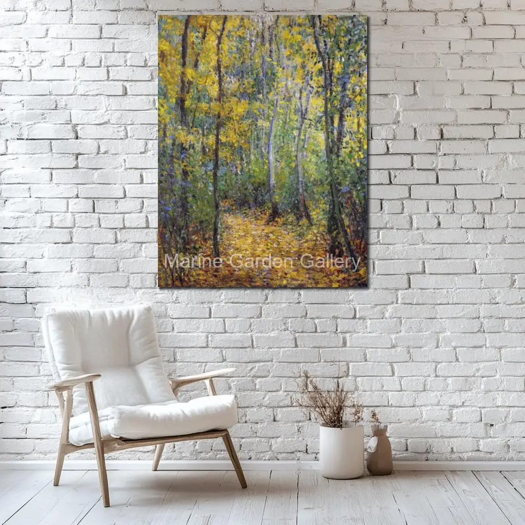 Abstract Paintings Oil Painting Wood Lane Claude Monet Canvas Art Handmade Landscape Restaurant Library Decor