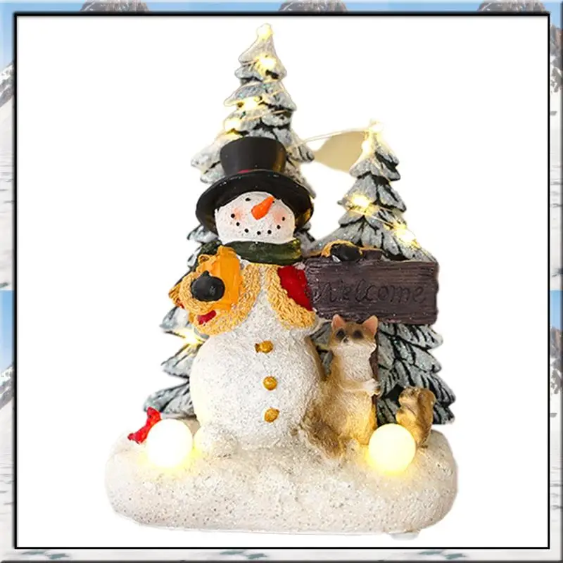 AS59 - 発光クリスマス音楽回転サンタクロースツリークリスマスオーナメント樹脂工芸品クリスマスホームデコレーション