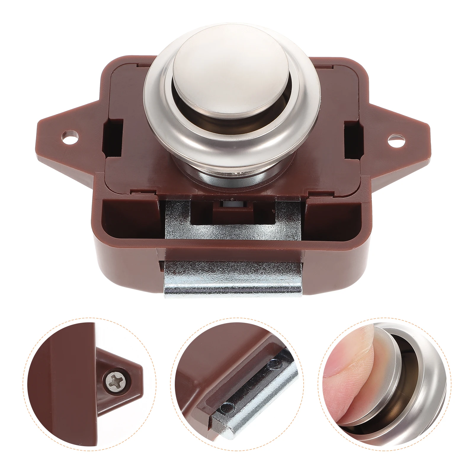 

5pcs RV Lock Zinc Alloy ABS Push Button Latch for Cabinet Doors Cupboard Hardware Stable Reliable Easy Install