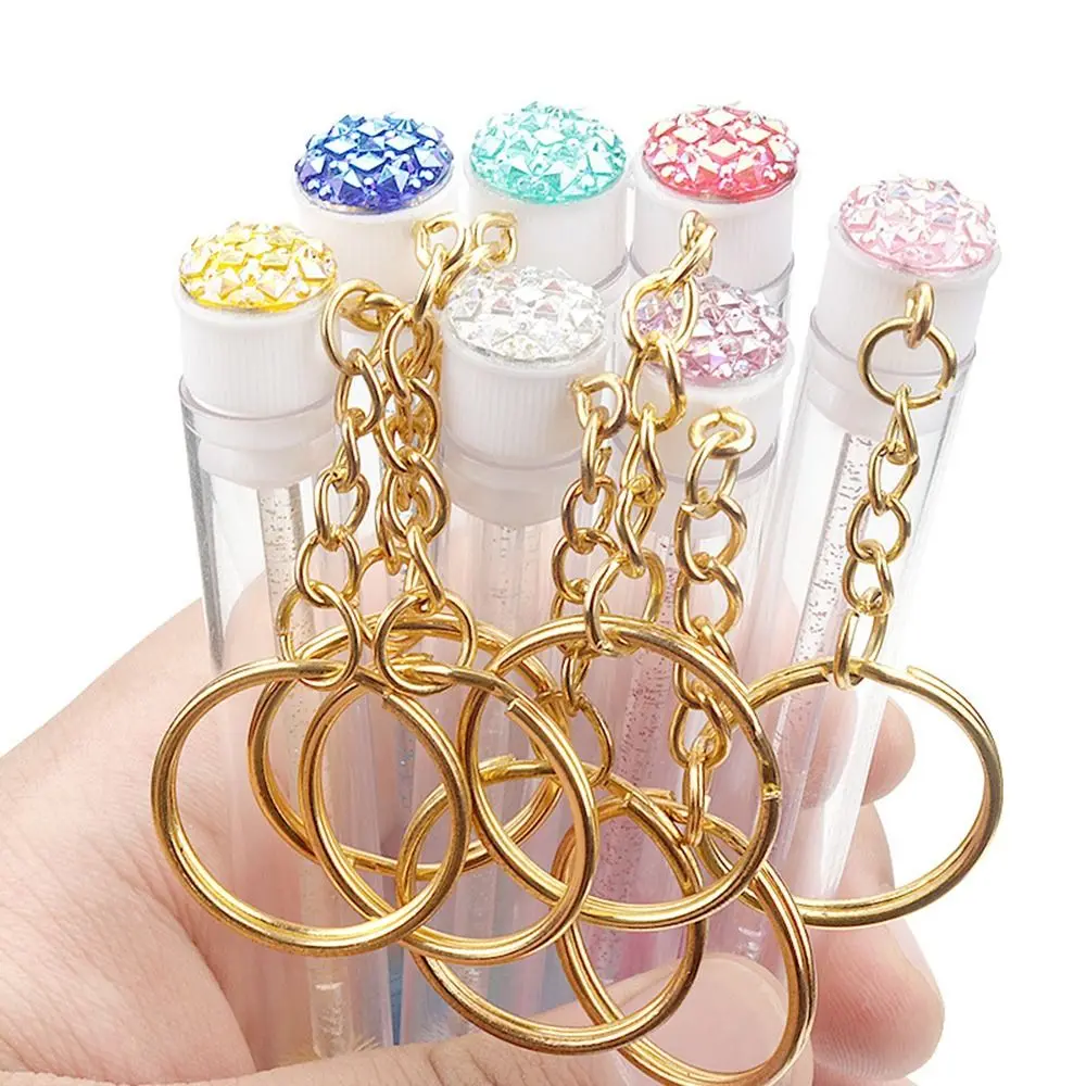 5PCS  Tube Eyelash Makeup Brush Eyebrow Comb Gold Keychain Fur Ball Decorate Eyelashes Spoolie Brushes Lash Extension Microbrush