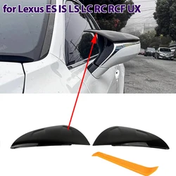2x Rearview Side wing mirror cover cap Black F sport styling for Lexus ES IS LS LC RC RCF UX only for LHD Car Accessories