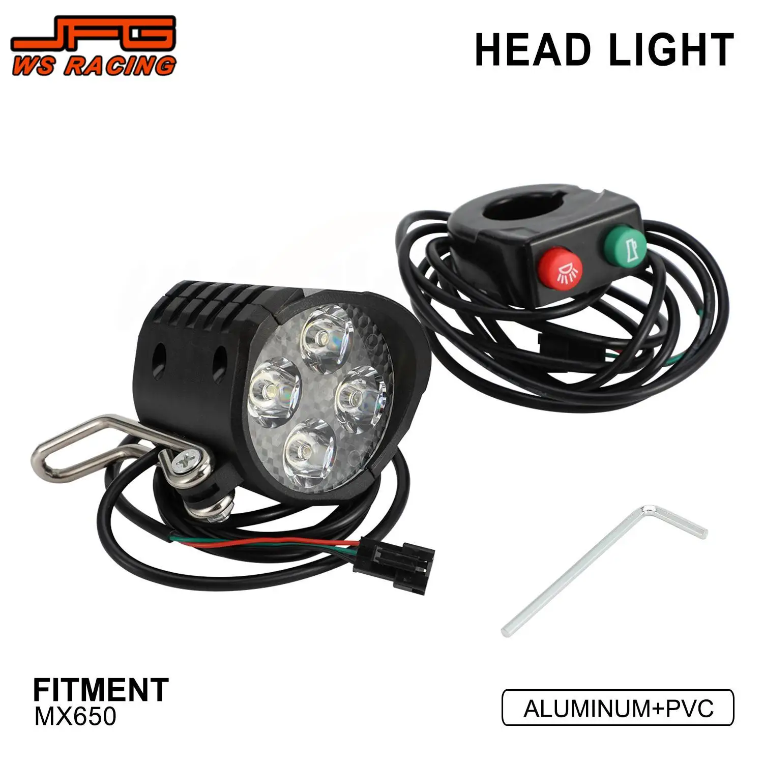 

for MX650 Headlight Motorcycles Accessories Head Light Spotlight with Switch Aluminum Spot Light for MX650 MX 650 Street Bikes