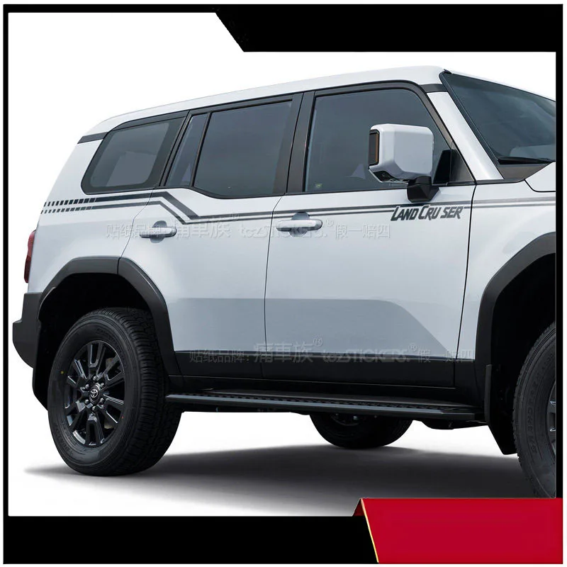 1 Set Car Styling For Toyota Prado LC250 Decorative Decal Stickers Car Body Waist Line Left Right Side Body Stripes Trim