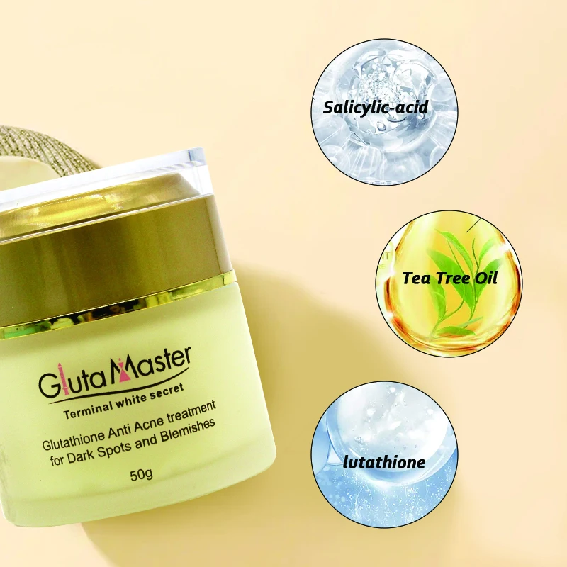 Gluta Master Whitening Anti Acne Treatment Face Cream with Glutathione Removal Pigmentation for Dark Spots and Blemishes