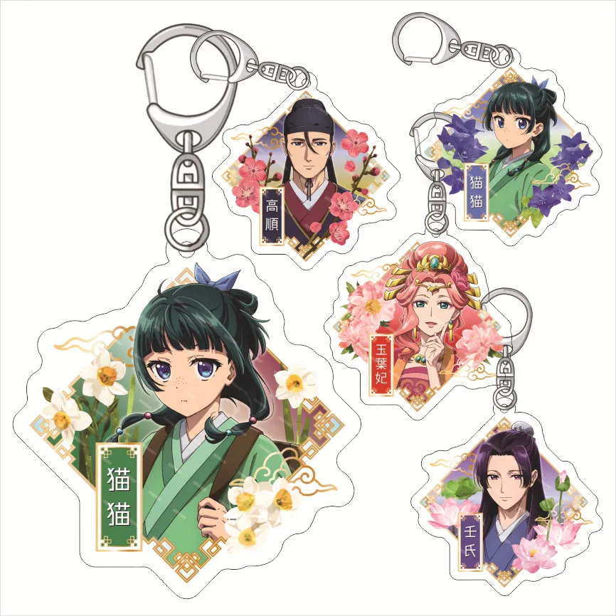 The Apothecary Diaries Anime Acrylic Keychain 55MM HD Print Double Sided Cat Mao Mao Ren Shi Anime Accessories