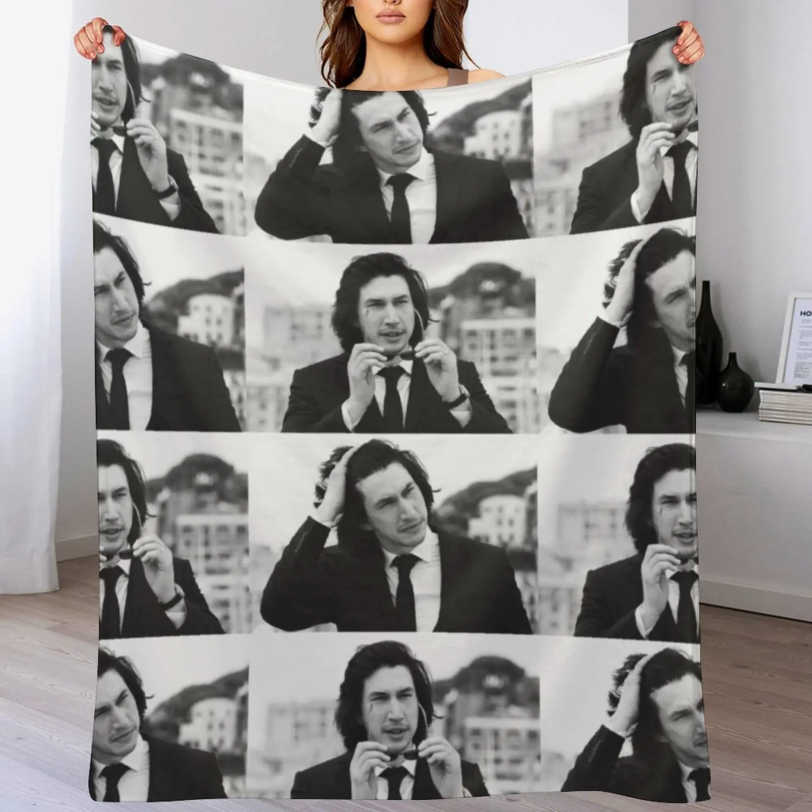 

Cannes Adam Driver Edit Throw Blanket Bed covers Winter beds Hairy Soft Plaid Blankets