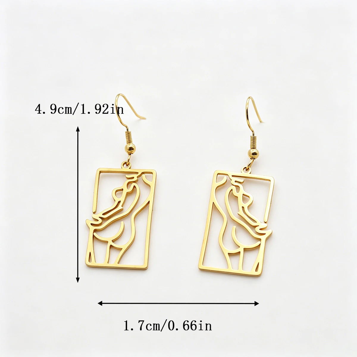 Kinitial Sexy Body Figure Dangle Earrings Stainless Steel Abstract Female Body Pendant Drop Earring For Women Jewelry Gift