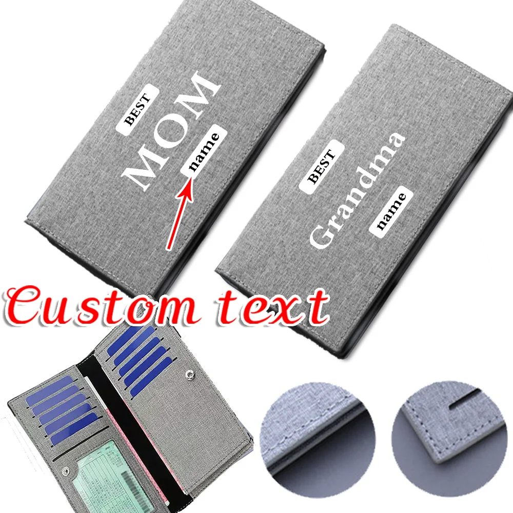 Personalized Customized Name Wallet ID Card Bank Card Wallets Foldable Multi-Function Storage Bag Durable High-quality Purse