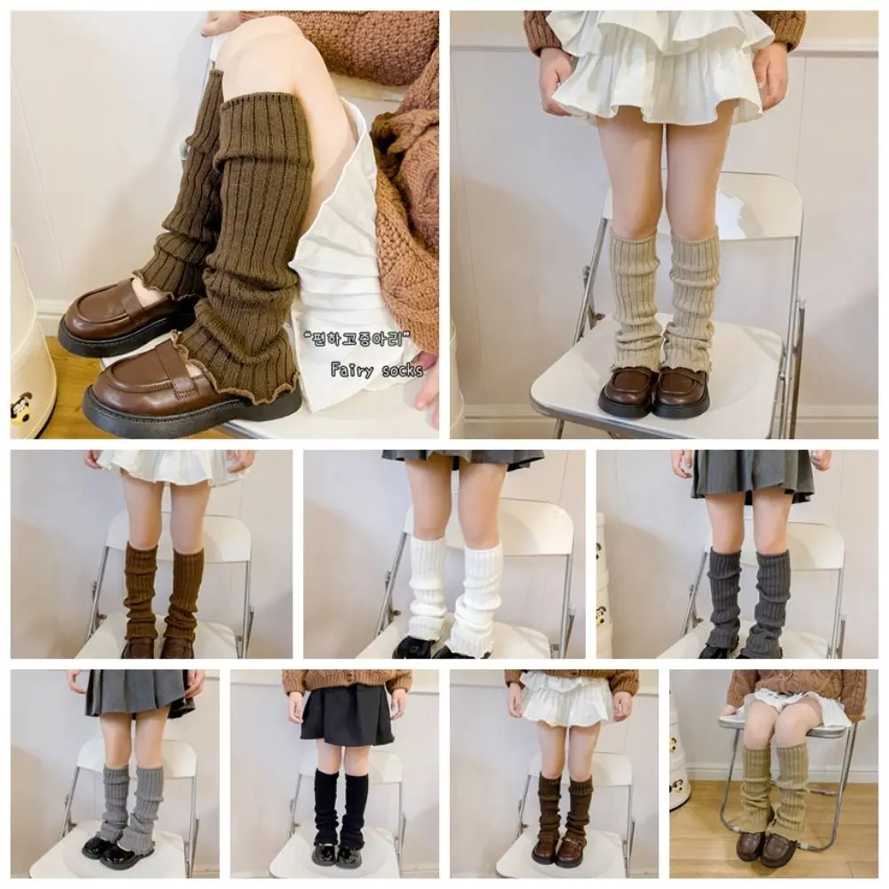 

Fashion Japanese Style Children's Leg Warmers Harajuku JK Leg Socks Lolitas Foot Cover Knitted Leg Cover Girls