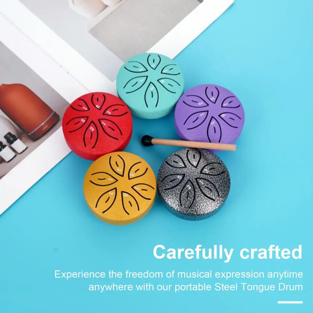 Steel Tongue Drum 6 Notes Chime Handpan Drum Ethereal Meditation Drum Sound Healing Instruments Kids Balmy Rain Drums 강설고