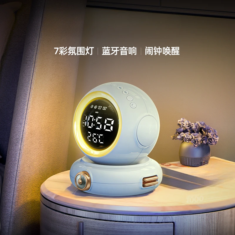 

Wake-Up Light Creative Bluetooth Speaker Small Night Lamp Music Alarm Clock Bedside Lamp