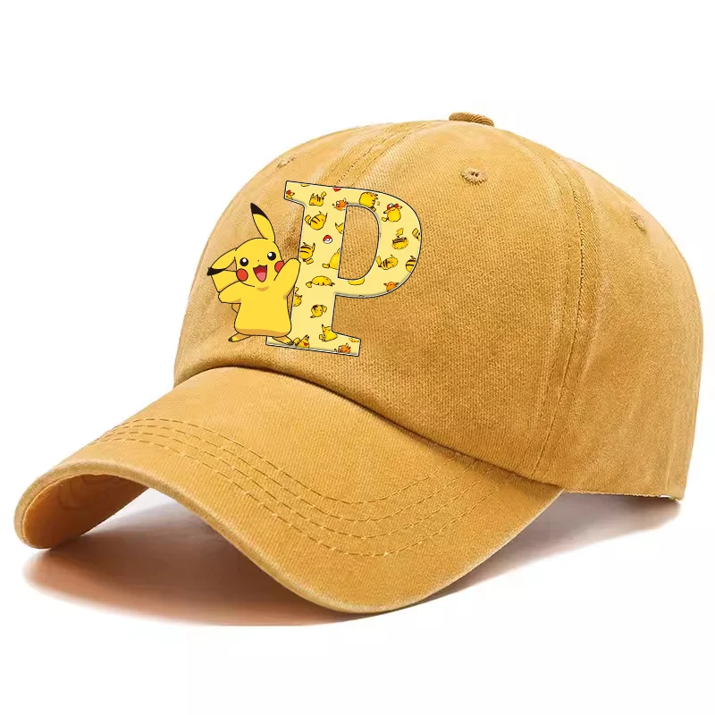 

Pokemon Pikachu Baseball Cap Washed Denim Sun Hat Yellow Man Woman Cap Summer Outdoor Sport Sunbonnet Retro Headgear Adult Gift