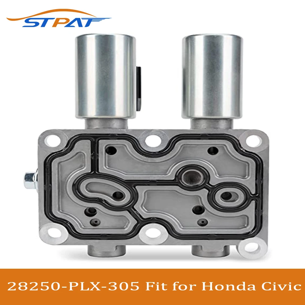 STPAT 28250-PLX-305 Transmission Dual Linear Shift Solenoid For Honda Civic 1.7L 2.0L Replaces 28250PLX305 88957A 90428D