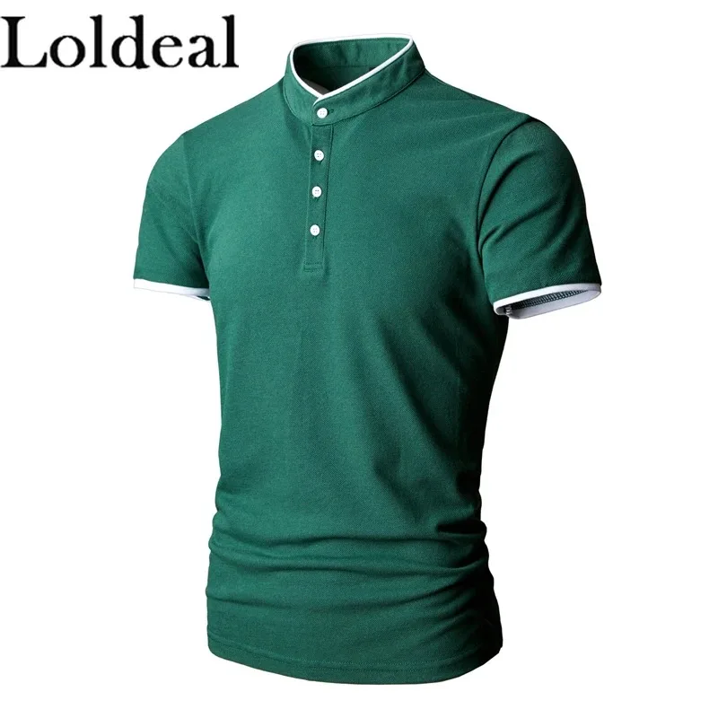 Men's Golf Polo Shirts Short Sleeve Henley Shirt Active Athletic Collarless