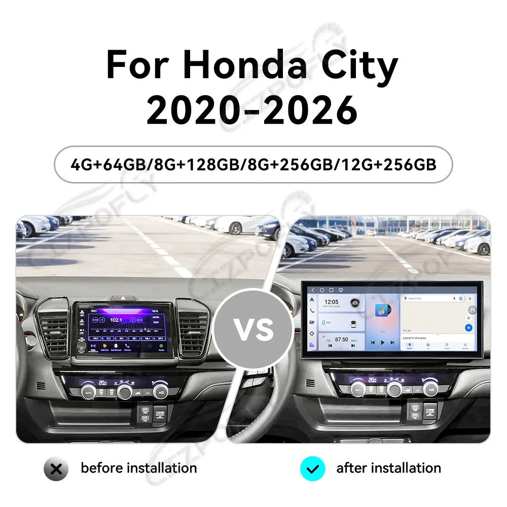 Radio para Auto con Pantalla Táctil Android 15 de 15.8 Pulgadas, Carplay, para Honda City Versión Extranjera 2020-2026, Navegación GPS, Reproductor Multimedia
