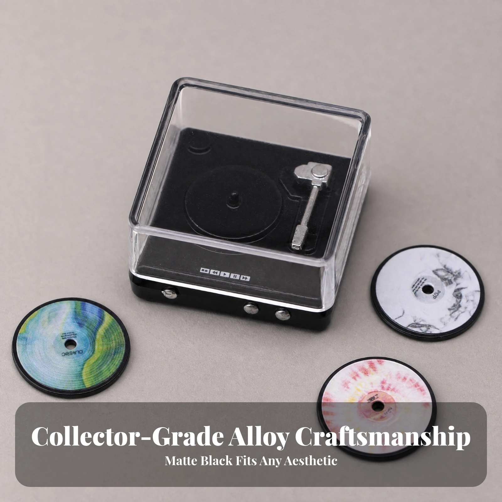 Miniature Accessory Retro Mini Alloy Turntable Model Diorama Prop Dollhouse Furniture Piece for Photography Displays