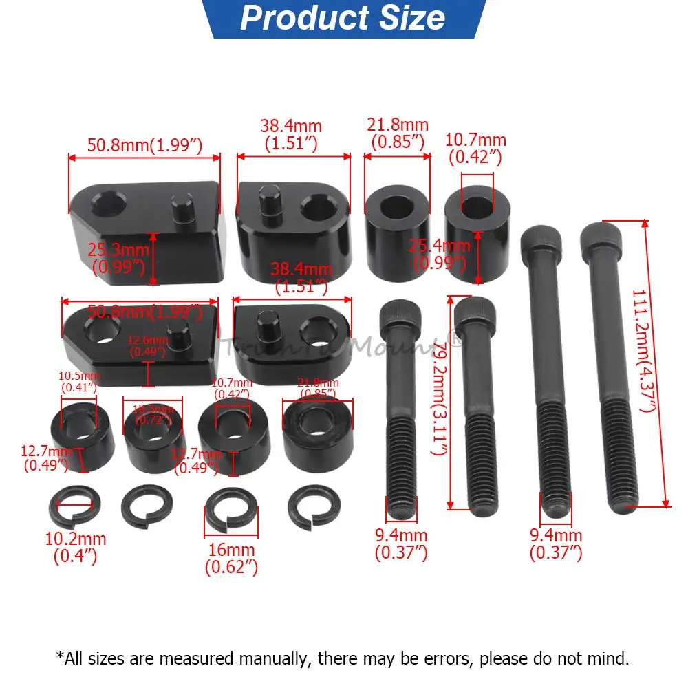 Motorcycle Driver Footrest Front Floorboard Extension Spacer Kit For Harley Touring Road King Street Road Electra Glide 2009-Up